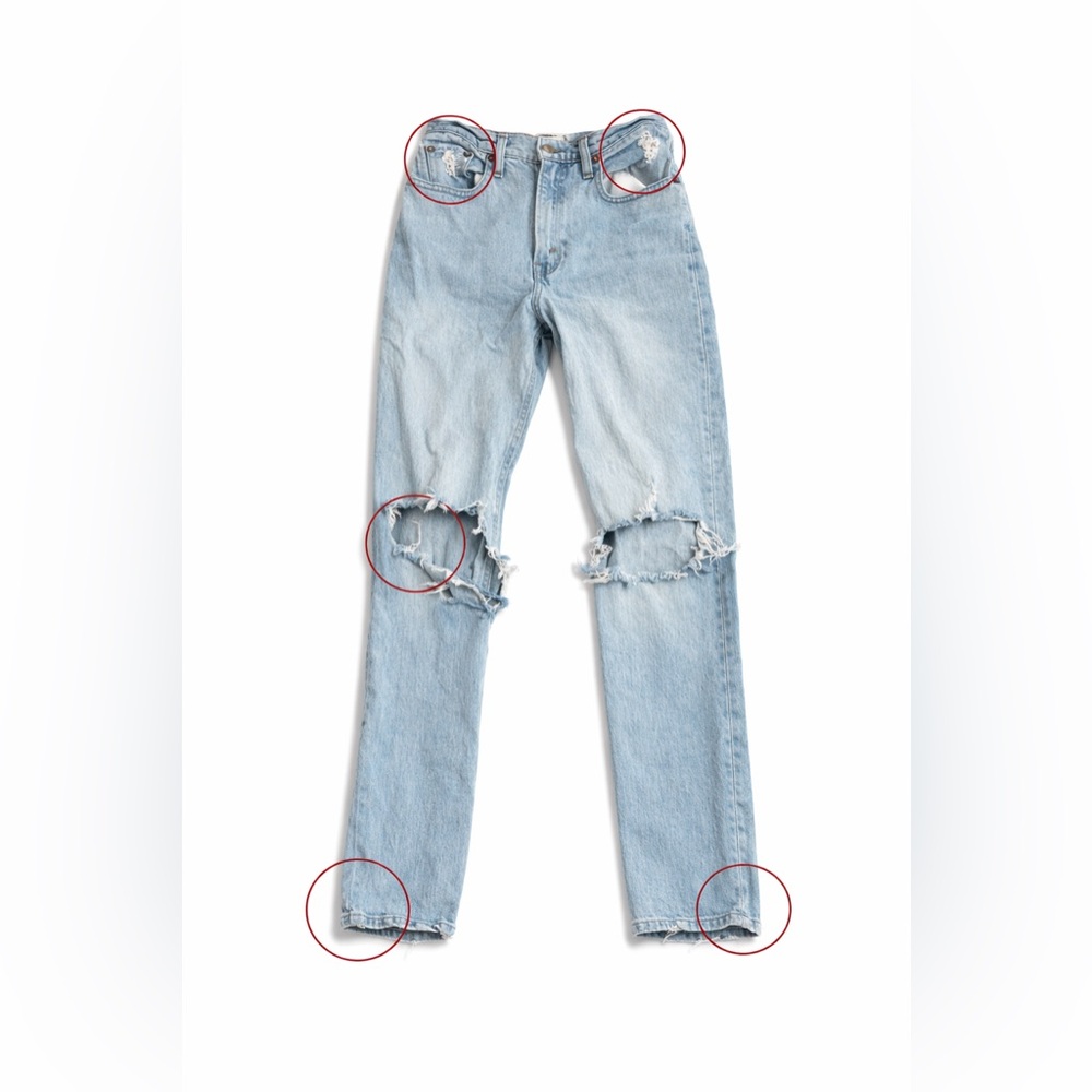 Abercrombie & Fitch Light Blue Ripped Skinny Jeans